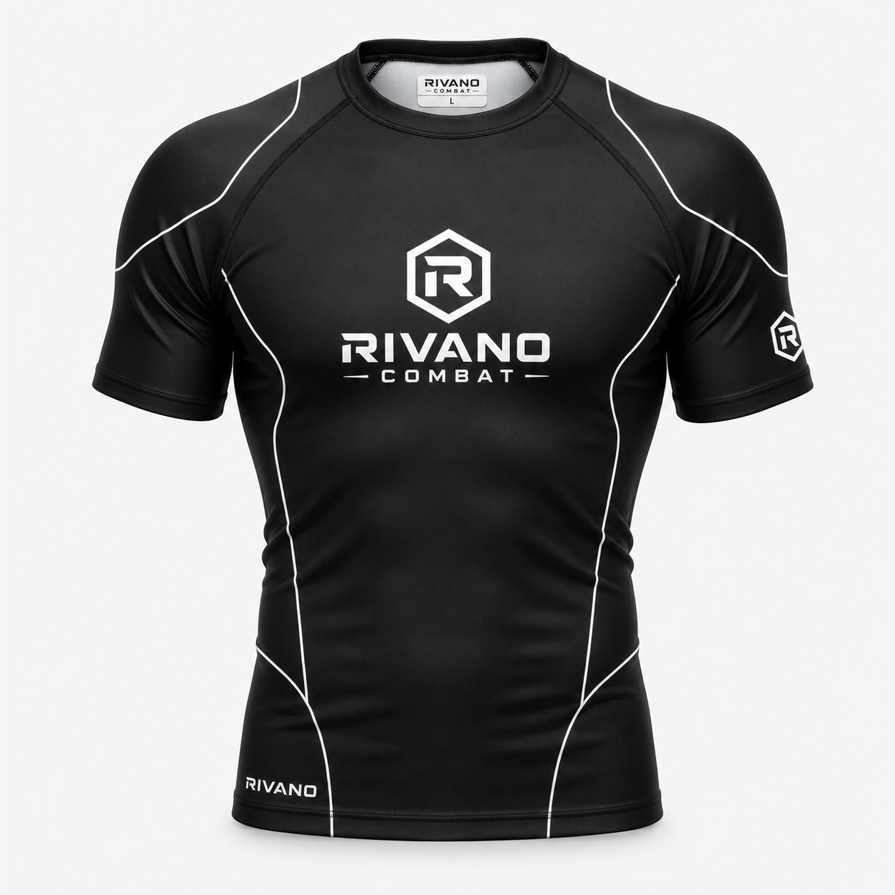 Black Short-Sleeve Combat Rash Guard