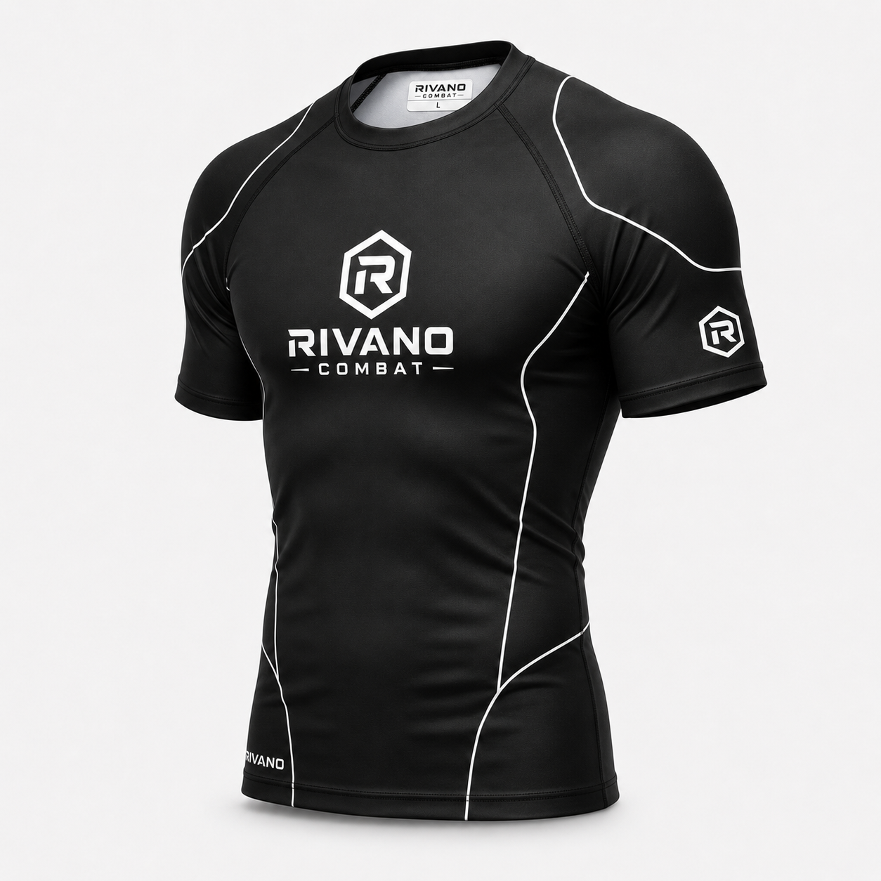 Black Short-Sleeve Combat Rash Guard - Image 3