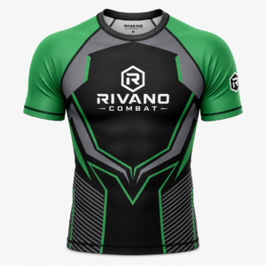 Green & Black Short-Sleeve Rash Guard
