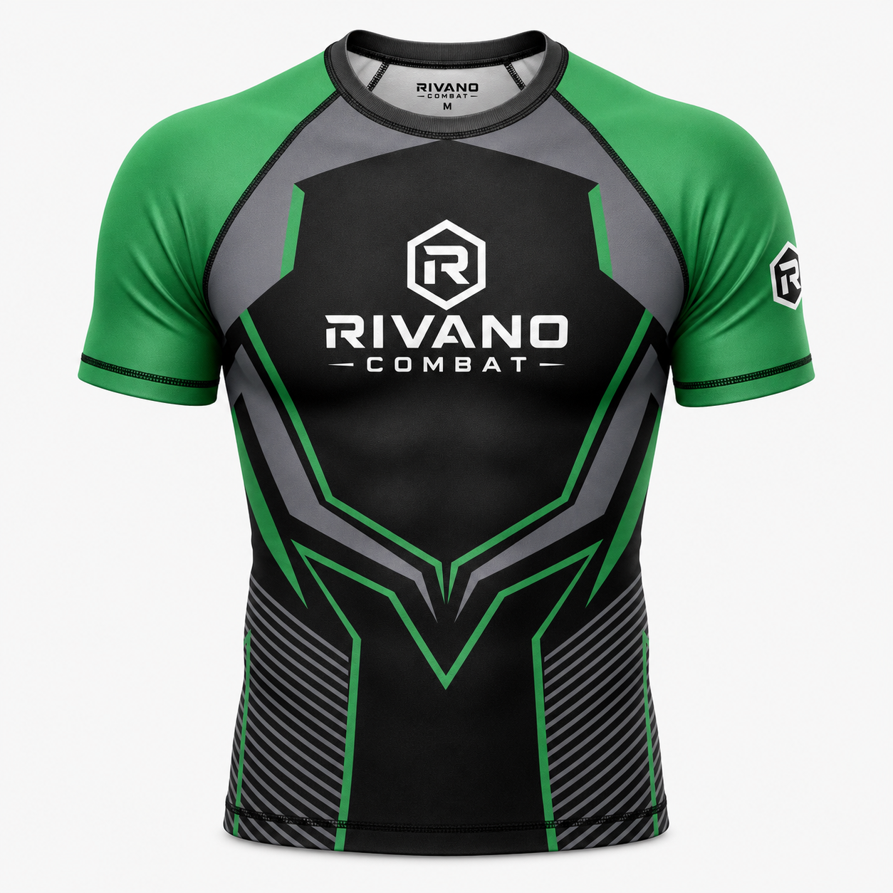 Green & Black Short-Sleeve Rash Guard