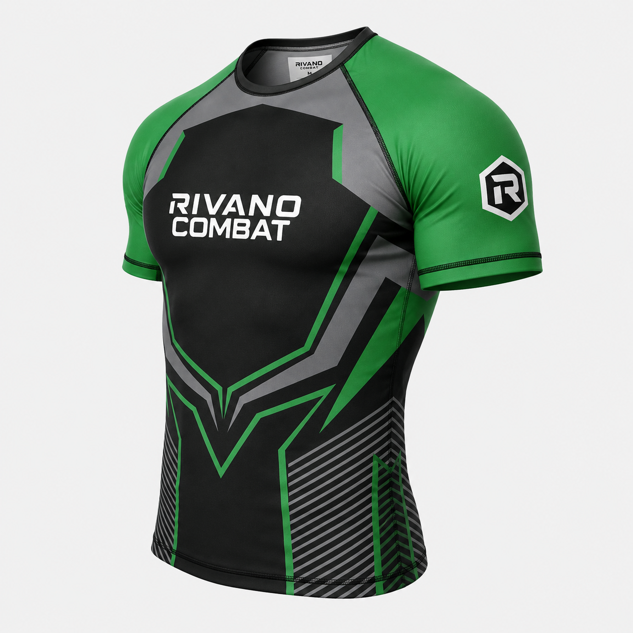 Green & Black Short-Sleeve Rash Guard - Image 2