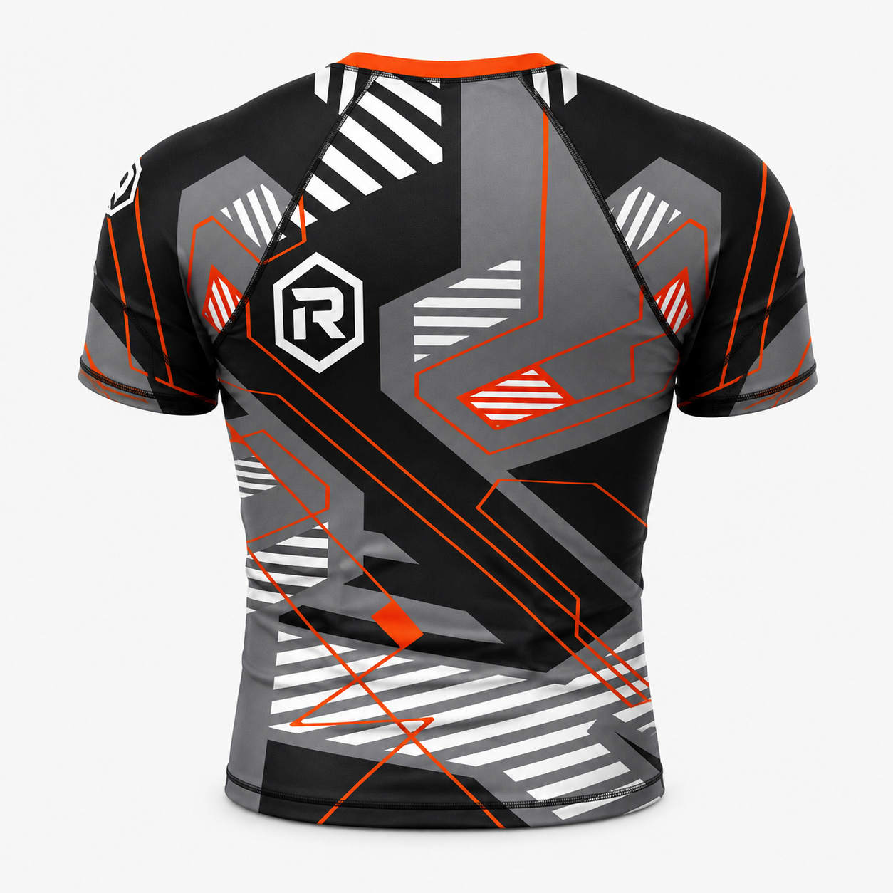 Grey & Orange Short-Sleeve Combat Rash Guard - Image 3