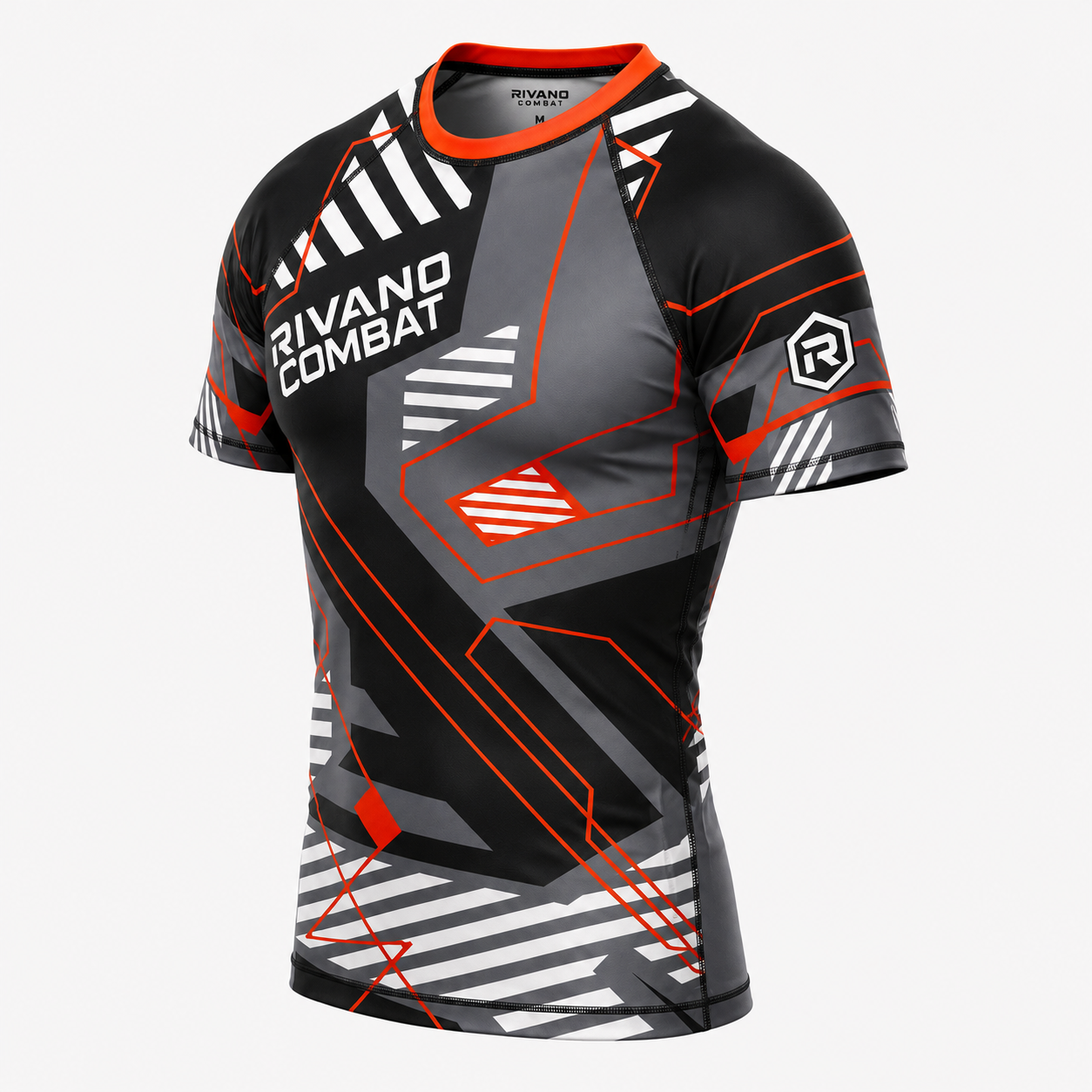 Grey & Orange Short-Sleeve Combat Rash Guard - Image 2