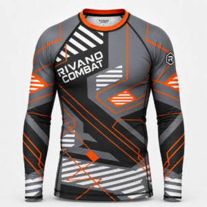 Grey & Orange Long-Sleeve Rash Guard