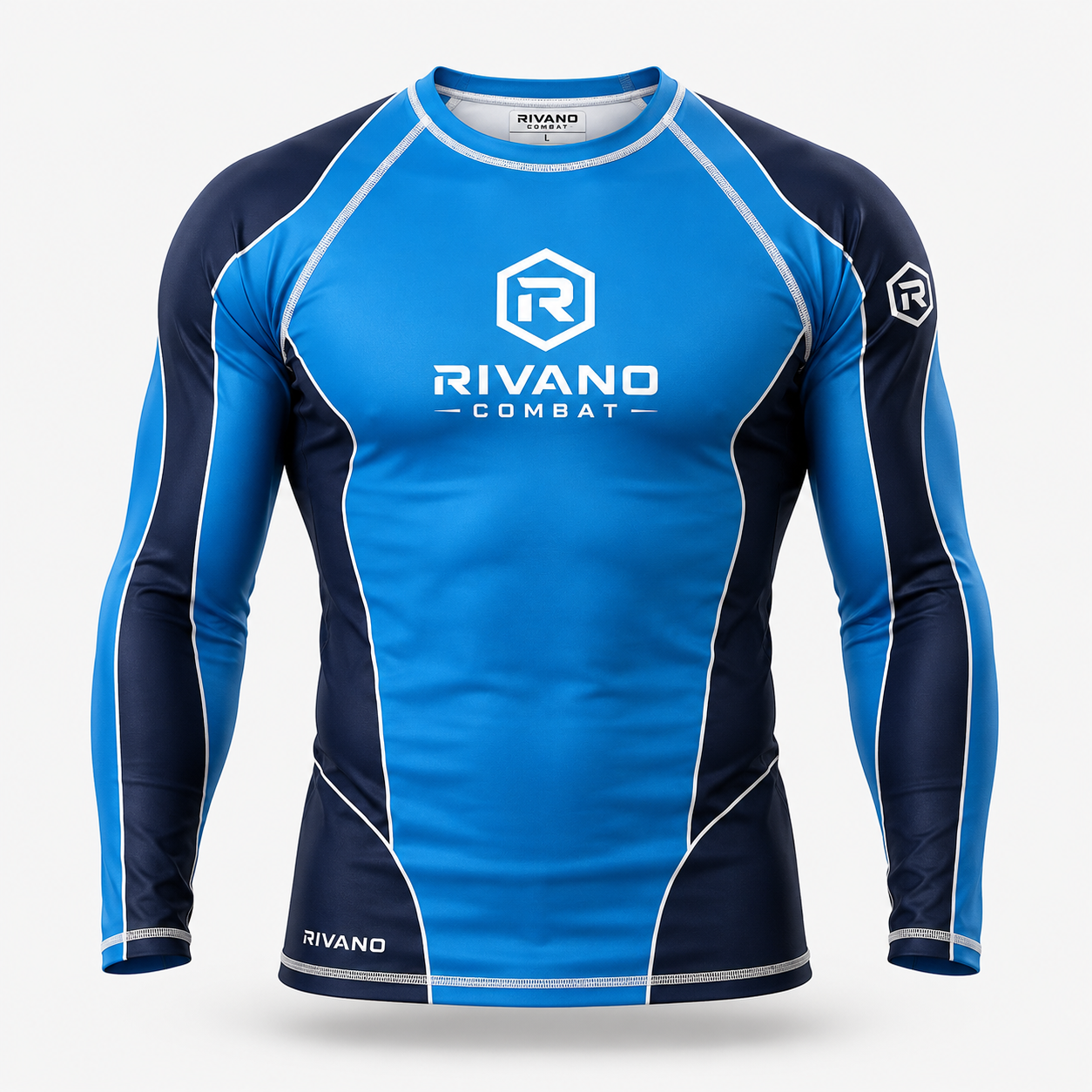 Blue & Navy Long-Sleeve Rash Guard