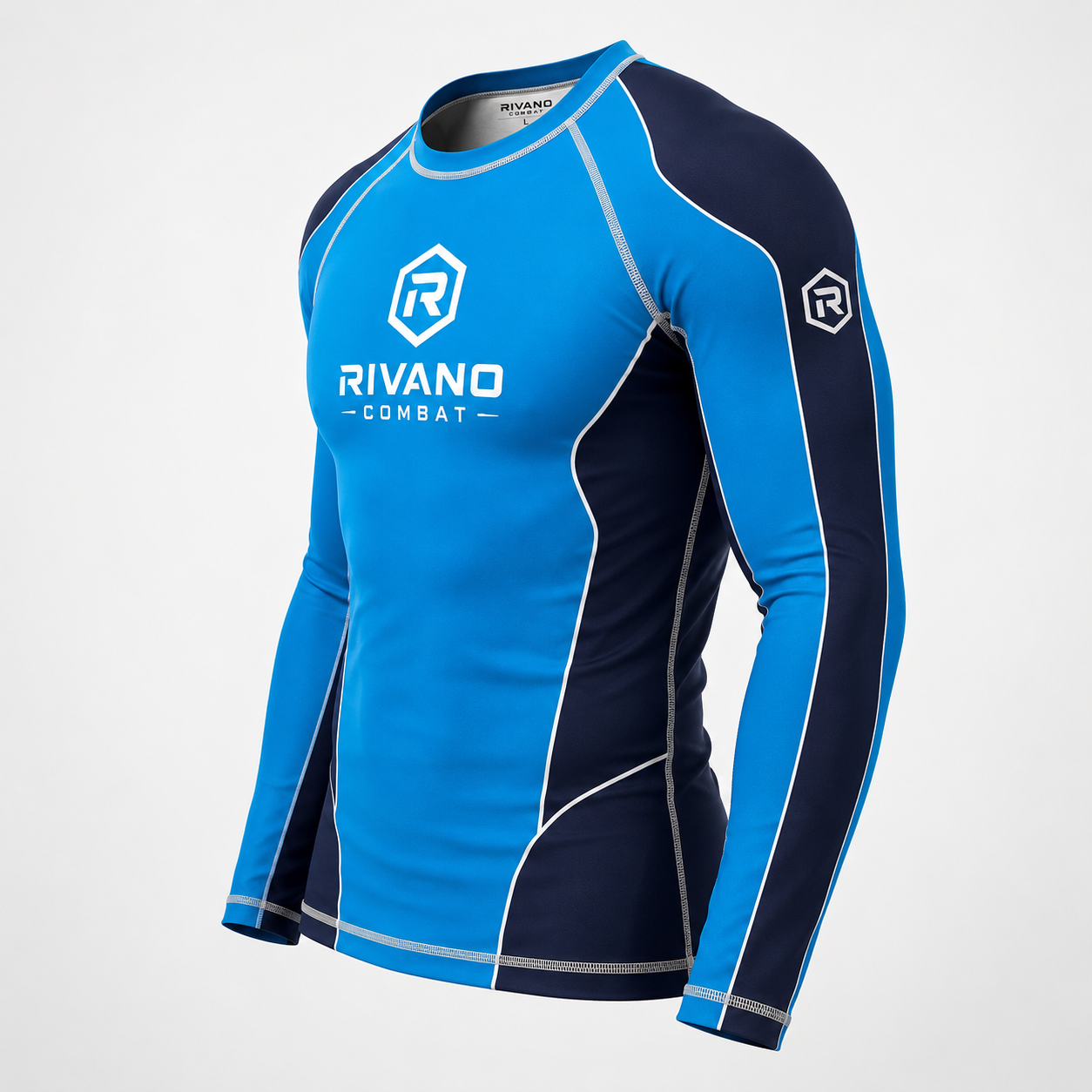 Blue & Navy Long-Sleeve Rash Guard - Image 3
