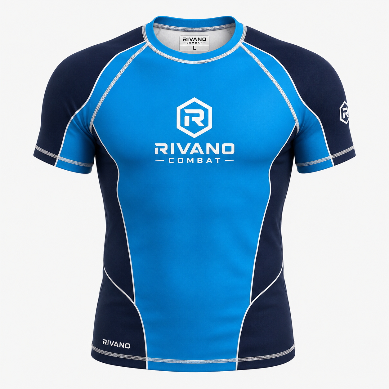 Blue & Navy Short-Sleeve Rash Guard