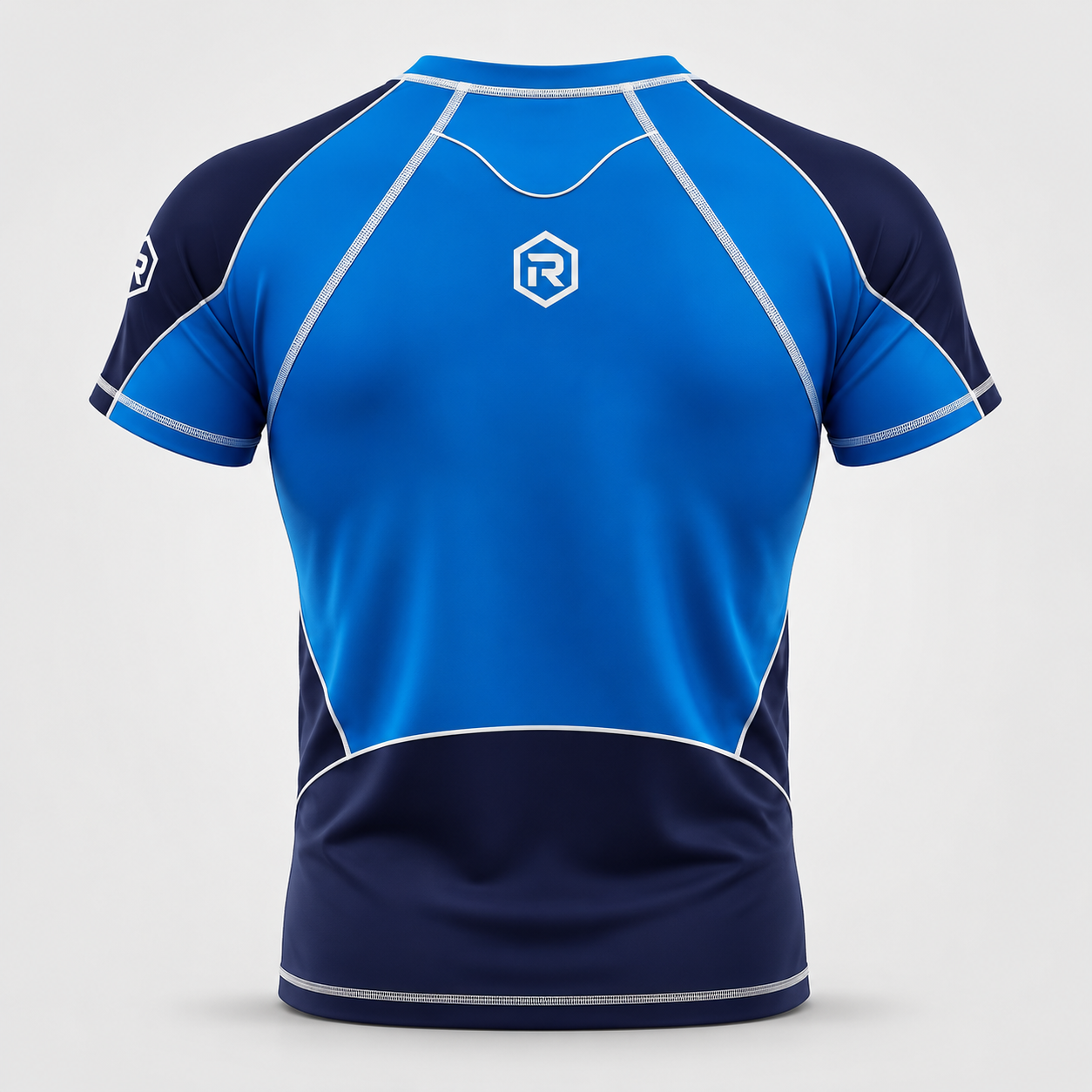 Blue & Navy Short-Sleeve Rash Guard - Image 2