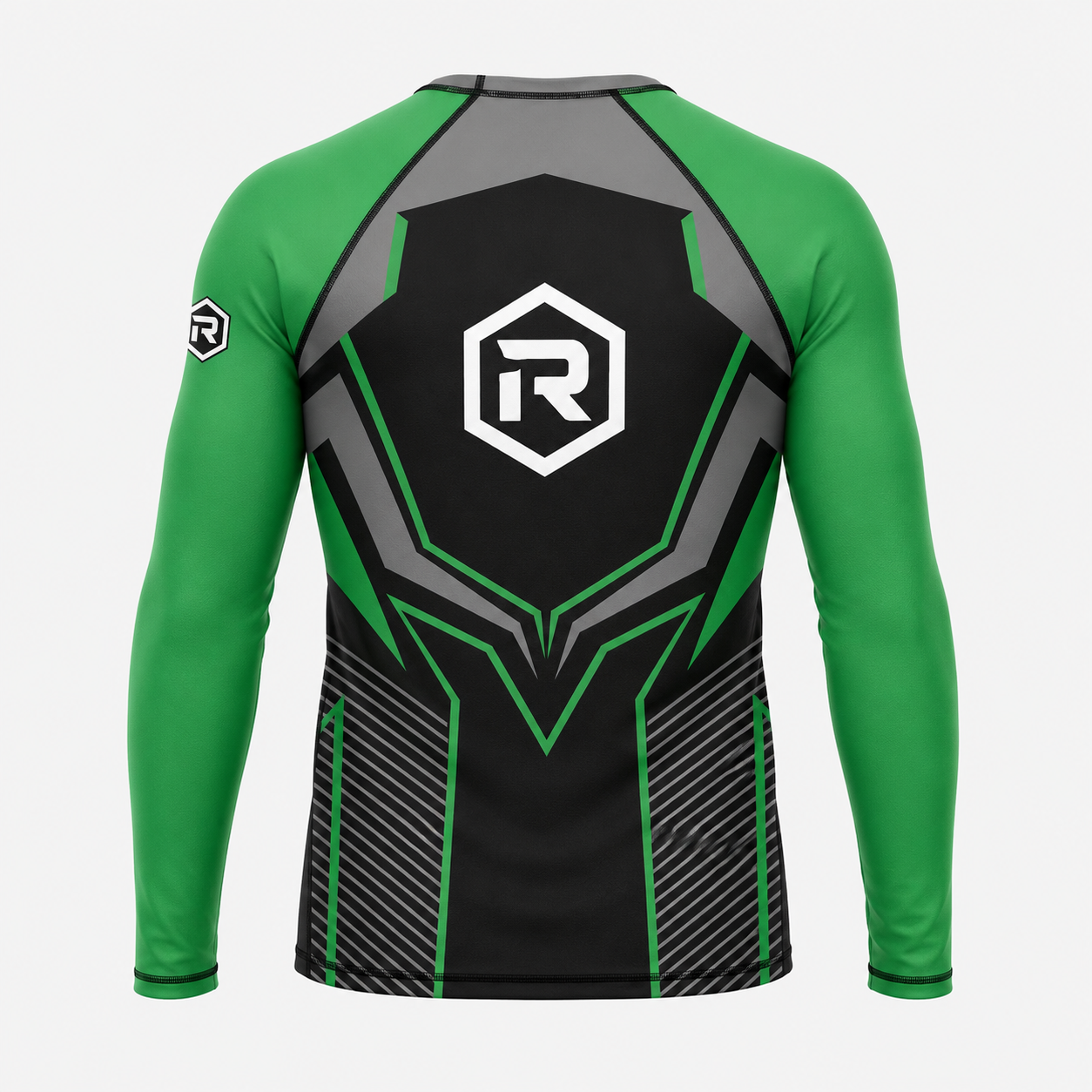 Green & Black Long-Sleeve Combat Rash Guard - Image 2